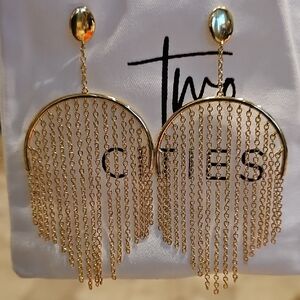 Elegant Gold Chain Fringe Earrings